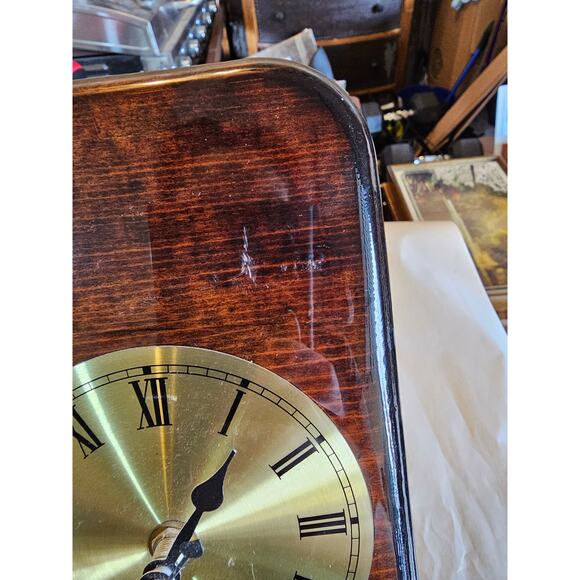 Vintage Footprints in the Sand Wall Clock Wood Frame Christian Roman Numerals - Picture 7 of 8